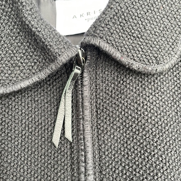 Akris Punto | Wool Full Zip Black Short Jacket Cropped Size 12 - Picture 4 of 10